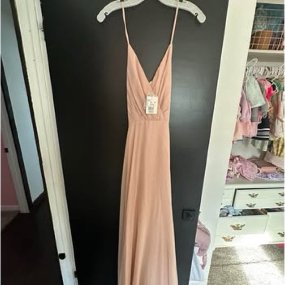 David's Bridal Blush Maxi Dress
